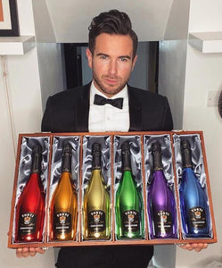 Luxury Silk Lined Wooden Gift Box & Rainbow Collection Full set 6 Bottles
