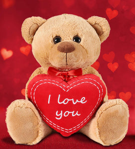 Hello Kitty Pinot Noir teddy bear holding a heart with "I love you"