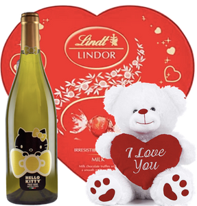Hello Kitty "Pinot Noir Vinif. Bianco" Chocolates and I love you bear