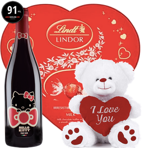 Hello Kitty Pinot Noir Chocolates and I love you bear