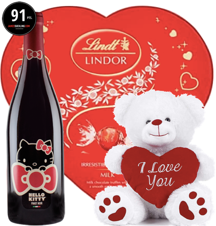 Hello Kitty Pinot Noir Chocolates and I love you bear