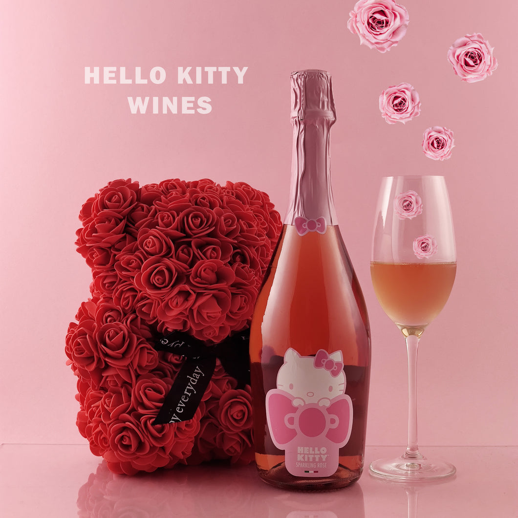 Hello Kitty Espumoso Rosado con Oso