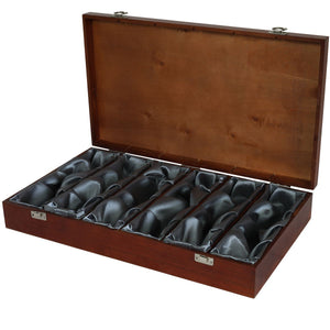 Coffret cadeau en bois doublé de soie de luxe et collection arc-en-ciel Ensemble complet de 6 bouteilles