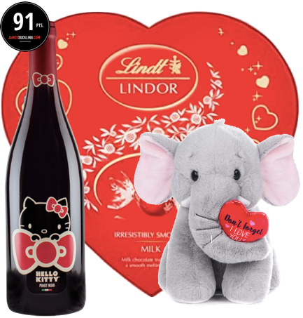 Hello Kitty Pinot Noir Éléphant doux au coeur rouge 