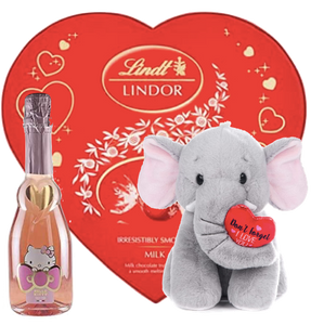 Hello Kitty Sweet Pink Sparkling Rosé Suave elefante con corazón rojo "no olvides que te amo"